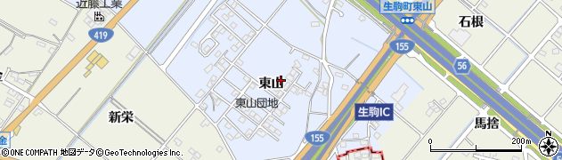 愛知県豊田市生駒町東山282周辺の地図