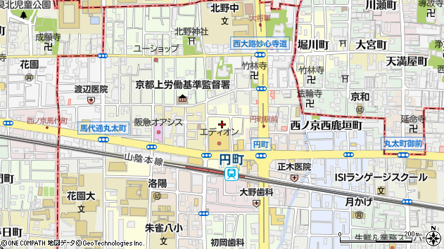 〒604-8465 京都府京都市中京区西ノ京西円町の地図
