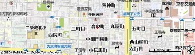 京都府京都市上京区森中町周辺の地図