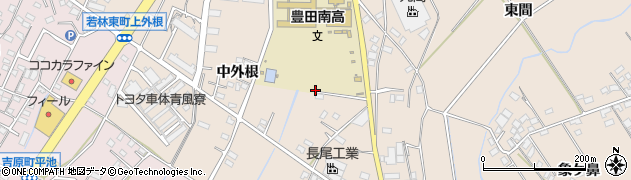 愛知県豊田市若林東町（中外根）周辺の地図