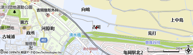 京都府亀岡市余部町古川周辺の地図