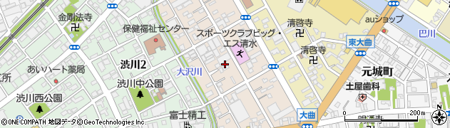 静岡県静岡市清水区西大曲町周辺の地図