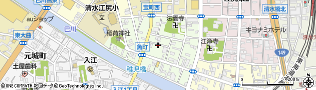 静岡県静岡市清水区江尻町周辺の地図