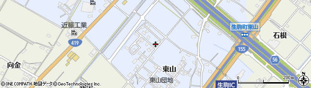愛知県豊田市生駒町東山749周辺の地図