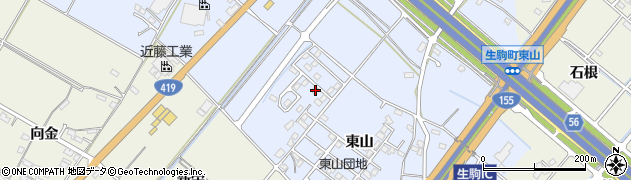 愛知県豊田市生駒町東山759周辺の地図
