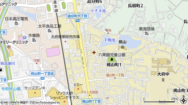 〒474-0026 愛知県大府市桃山町の地図