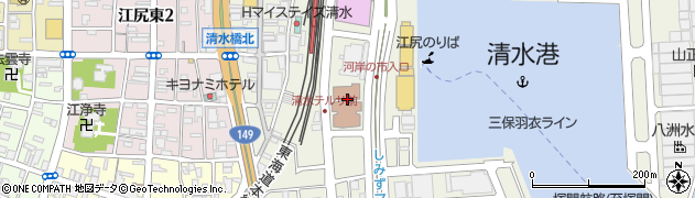 静岡市役所　文化・観光施設清水テルサ・東部勤労者福祉センター周辺の地図