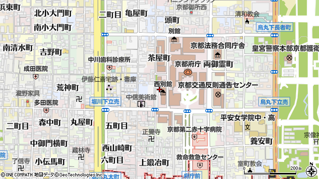 〒602-8047 京都府京都市上京区勘兵衛町の地図