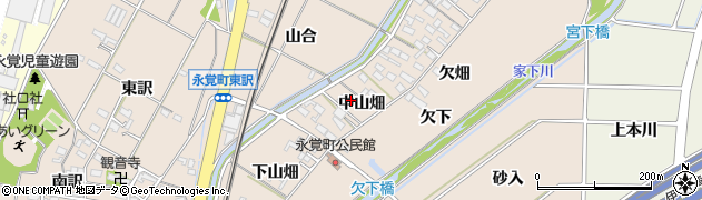 愛知県豊田市永覚町（中山畑）周辺の地図