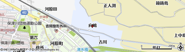 京都府亀岡市余部町（向嶋）周辺の地図