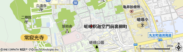 京都府京都市右京区嵯峨釈迦堂門前裏柳町周辺の地図