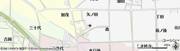 京都府亀岡市稗田野町太田（矢ノ田）周辺の地図