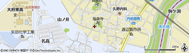 愛知県大府市北崎町（城畑）周辺の地図