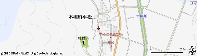京都府亀岡市本梅町平松中野垣内周辺の地図