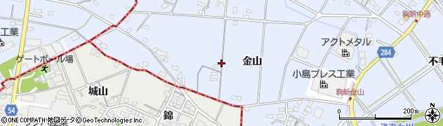 愛知県豊田市駒新町金山周辺の地図