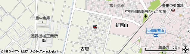 愛知県豊田市花園町（桜）周辺の地図