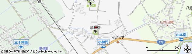 滋賀県日野町（蒲生郡）小御門周辺の地図
