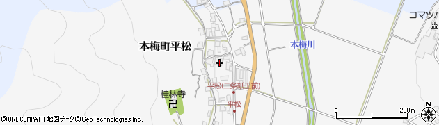 京都府亀岡市本梅町平松（河原垣内）周辺の地図