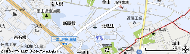愛知県刈谷市一里山町北弘法周辺の地図