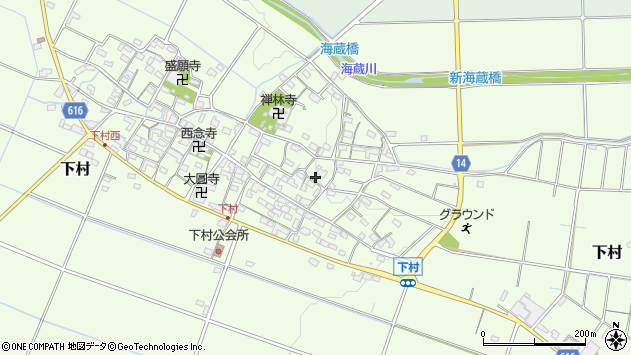 〒510-1225 三重県三重郡菰野町下村の地図
