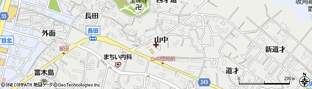 愛知県東海市富木島町（山中）周辺の地図
