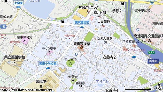 〒520-3000 滋賀県栗東市（以下に掲載がない場合）の地図