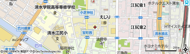 静岡県静岡市清水区宝町周辺の地図