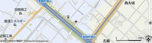 愛知県豊田市生駒町宝59周辺の地図