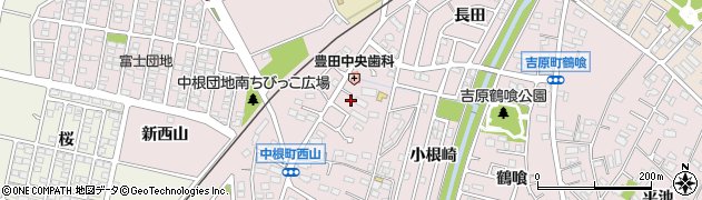 愛知県豊田市中根町周辺の地図