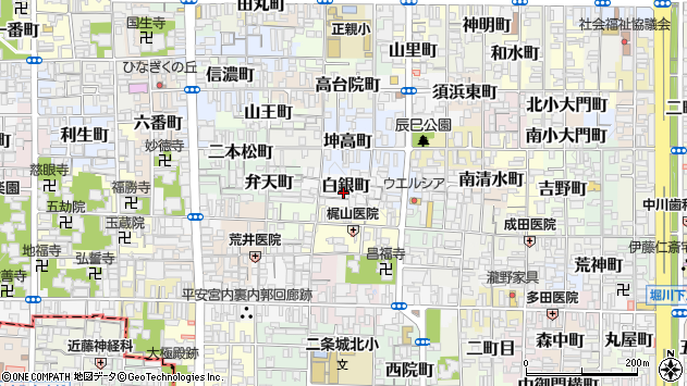 〒602-8178 京都府京都市上京区白銀町の地図
