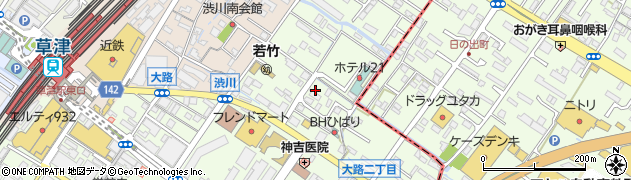 滋賀県草津市若竹町周辺の地図