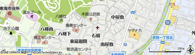 愛知県東海市富木島町石根周辺の地図