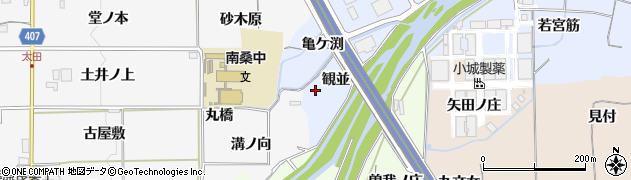 京都府亀岡市大井町並河観並周辺の地図