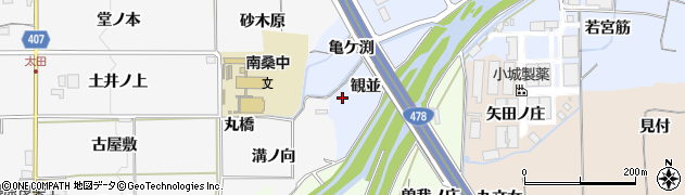 京都府亀岡市大井町並河（観並）周辺の地図