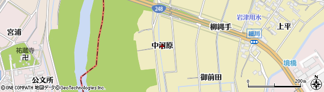 愛知県岡崎市細川町（中河原）周辺の地図
