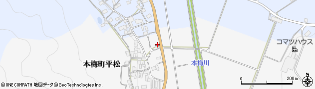 京都府亀岡市本梅町平松（橋詰）周辺の地図