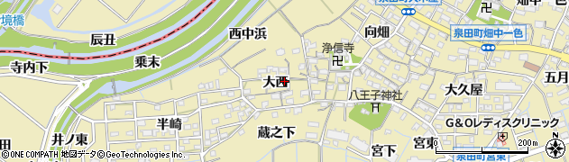 愛知県刈谷市泉田町（大西）周辺の地図