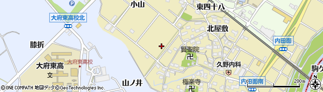 愛知県大府市北崎町（小山）周辺の地図