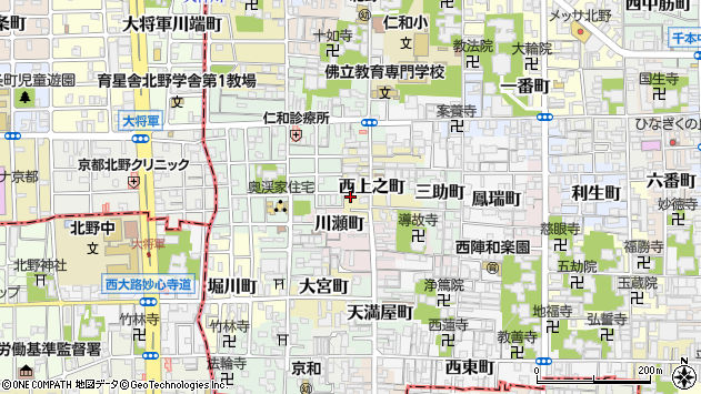 〒602-8361 京都府京都市上京区西上之町の地図