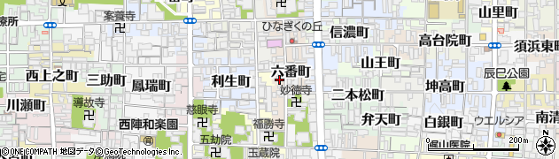 京都府京都市上京区六番町周辺の地図