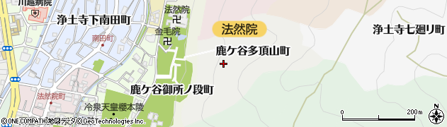 京都府京都市左京区鹿ケ谷多頂山町周辺の地図