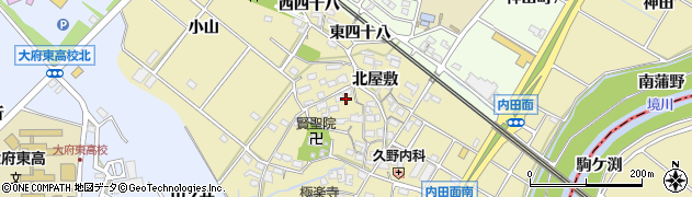 愛知県大府市北崎町（北屋敷）周辺の地図