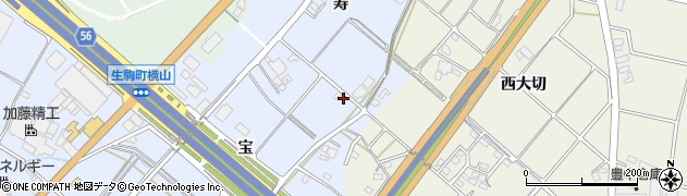 愛知県豊田市生駒町宝66周辺の地図