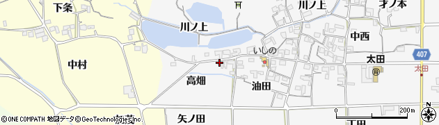 京都府亀岡市稗田野町太田高畑周辺の地図