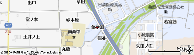 京都府亀岡市大井町並河亀ケ渕周辺の地図