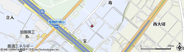 愛知県豊田市生駒町宝15周辺の地図