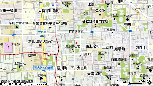 〒602-8368 京都府京都市上京区上の下立売通御前西入上る北町の地図