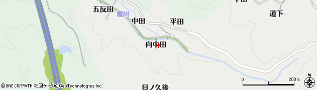 愛知県岡崎市渡通津町（向中田）周辺の地図
