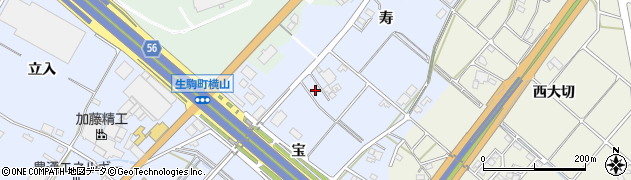 愛知県豊田市生駒町宝周辺の地図