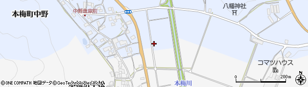 京都府亀岡市本梅町中野（薮ノ下）周辺の地図